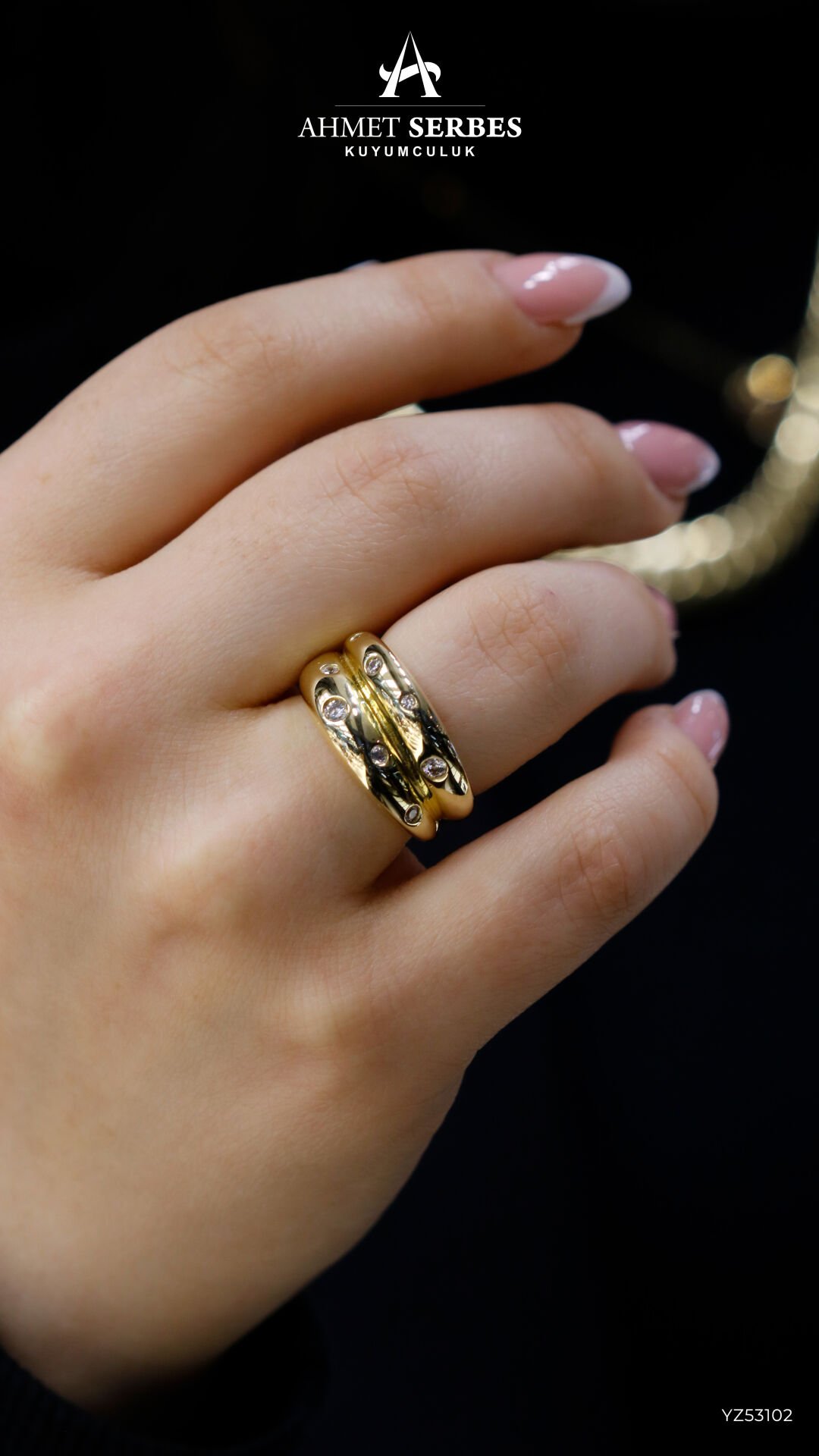 Taşlı Çift Halka Yüzük