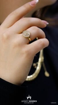 Altın Baget Trapez Yüzük