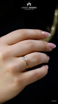 Oval Tektaş Altın Yüzük