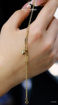 Kalp Charmlı Altın Bileklik