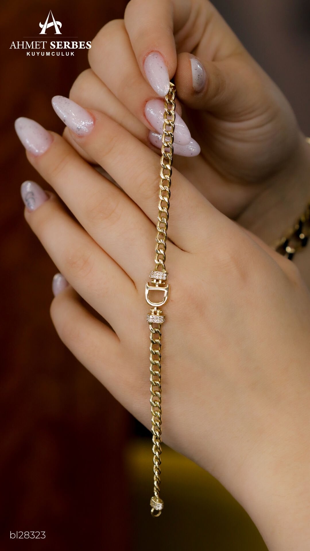 D Harf Altın Bileklik