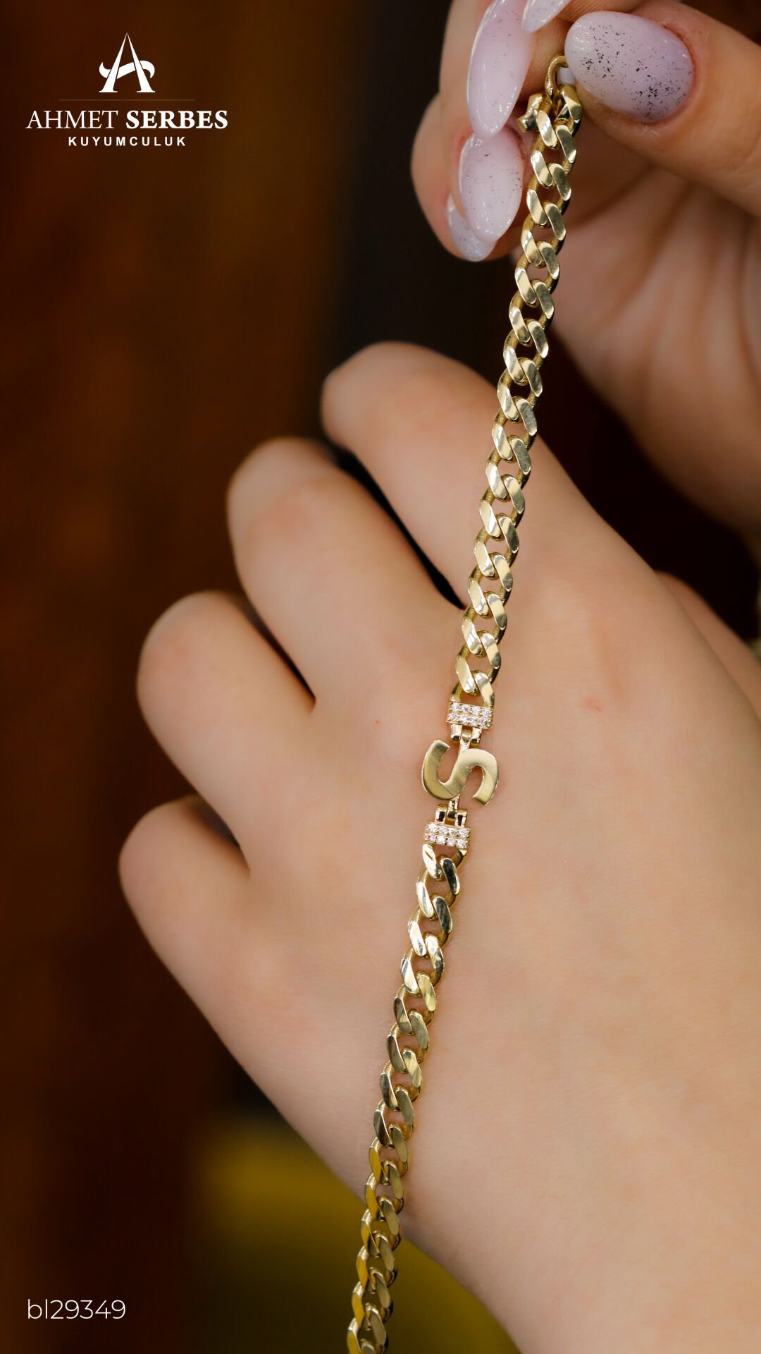 S Harf Altın Bileklik