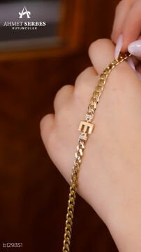 E Harf Altın Bileklik