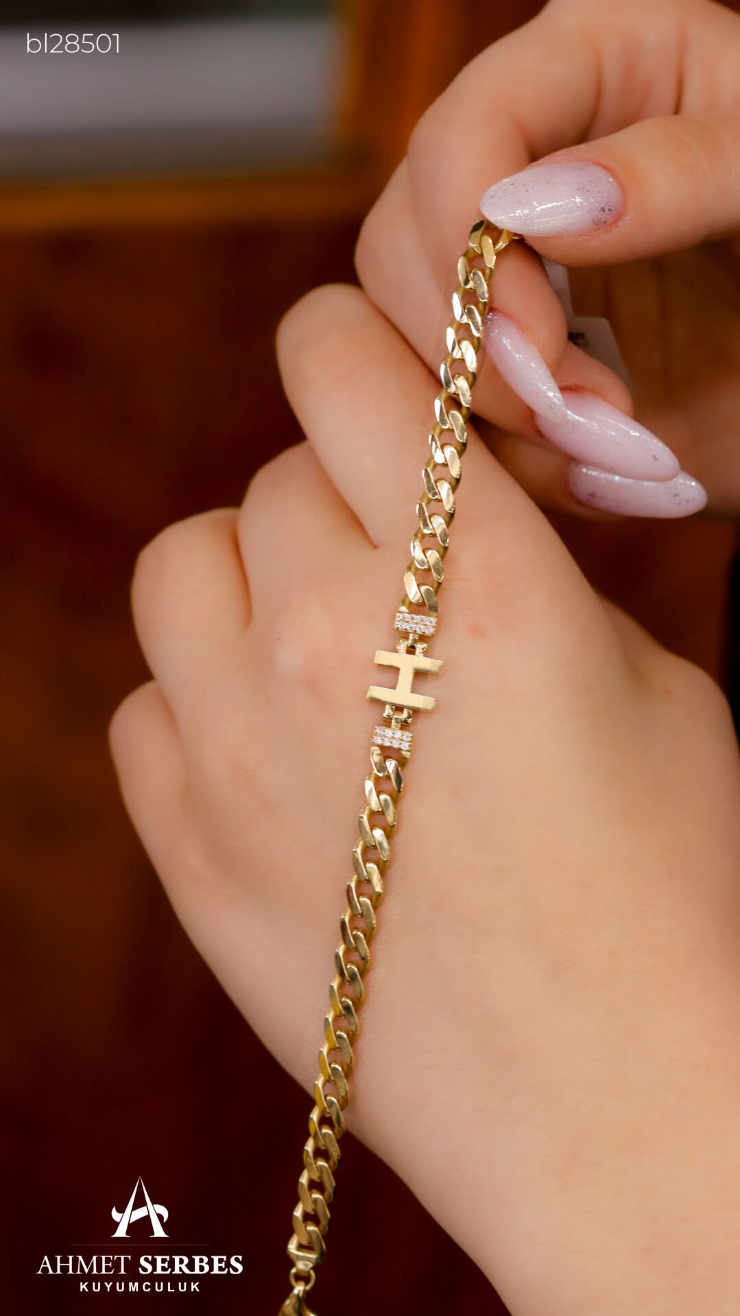 H Harf Altın Bileklik