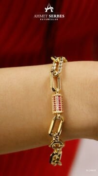 Renkli Taşlı Ataç Bileklik