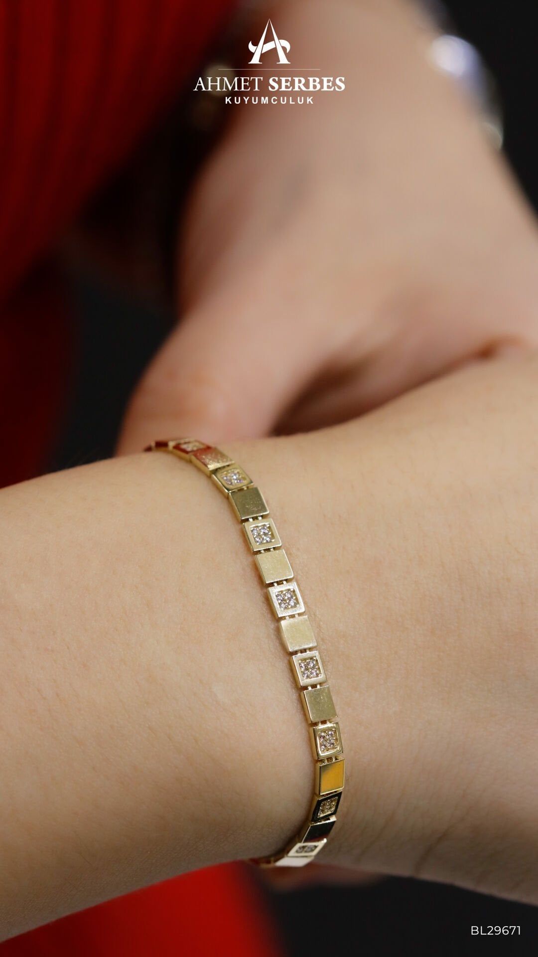 Kare Çıtır Altın Bileklik