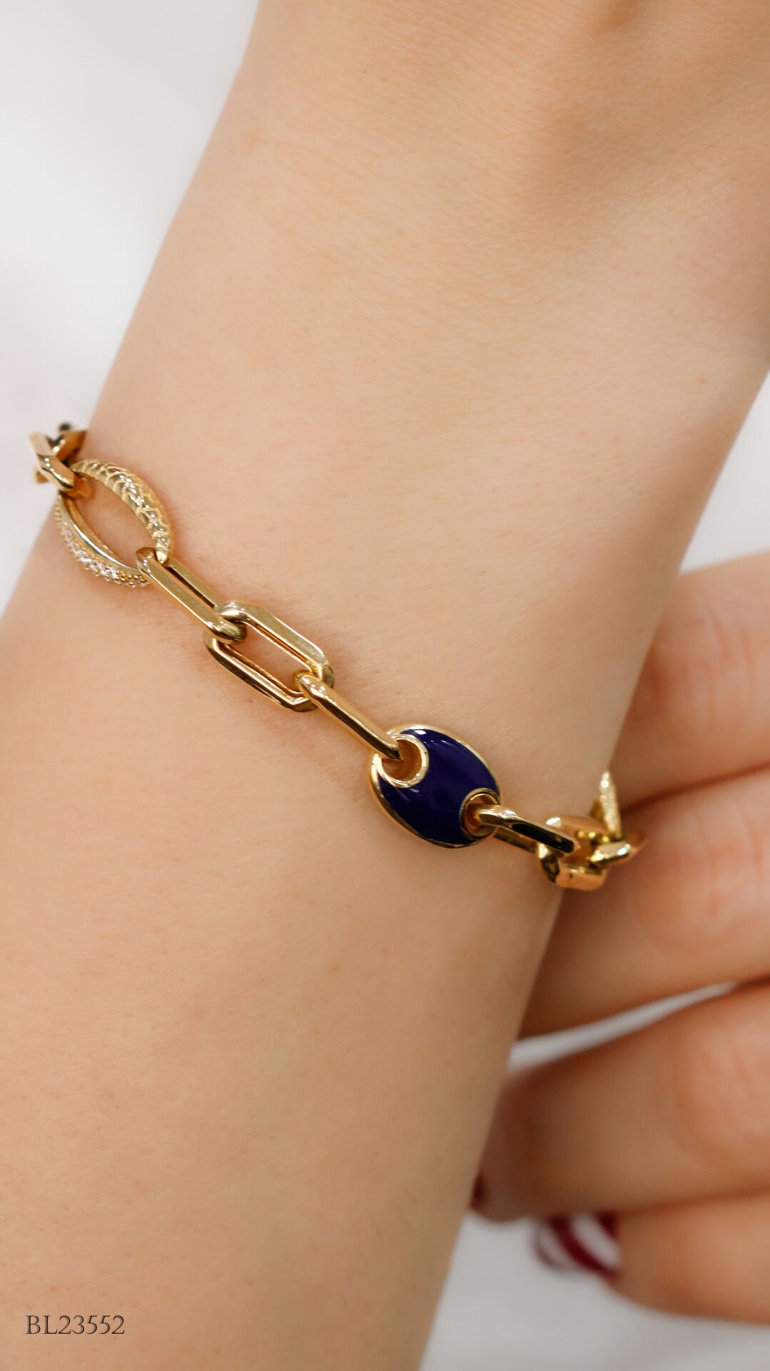 Lacivert Mineli Ataç Bileklik