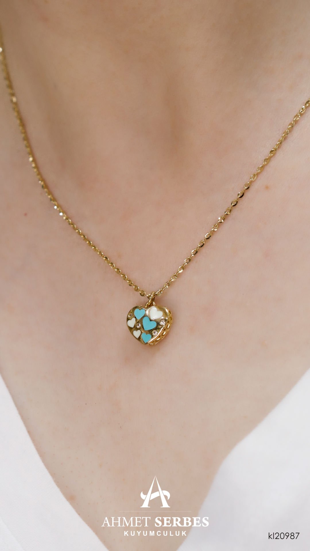 Cetaş Kalpli Kolye
