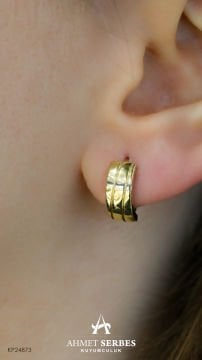 Altın Çizgili Küpe