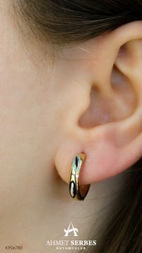 Mineli Altın Halka Küpe