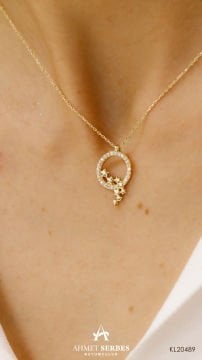 Halka Yıldızlı Altın Kolye