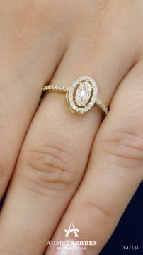 Oval Baget Altın Yüzük