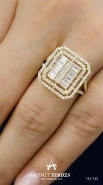 Kare Baget Altın Yüzük
