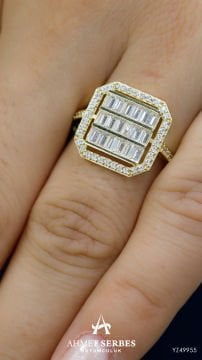 Kare Baget Altın Yüzük