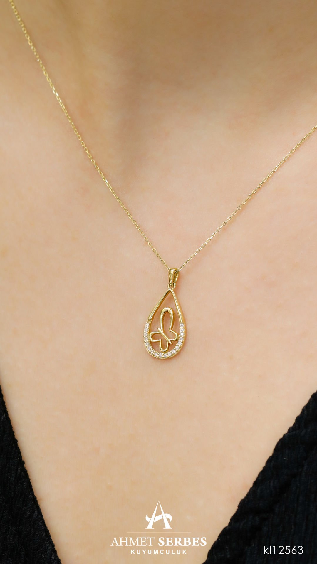 Kelebek Altın Kolye