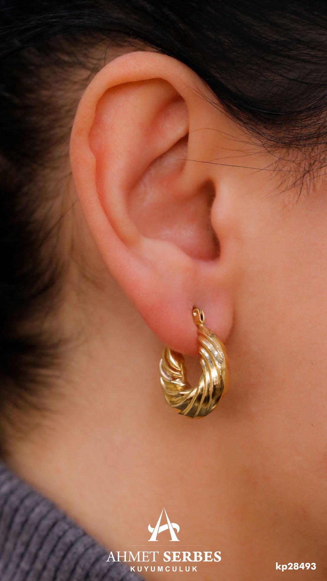 Altın Sarmal Halka Küpe