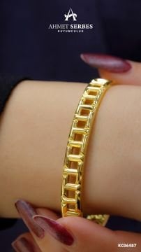 22 Ayar Kareli Altın Kelepçe