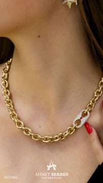 Cetaş Eterna Taşlı Altın Kolye