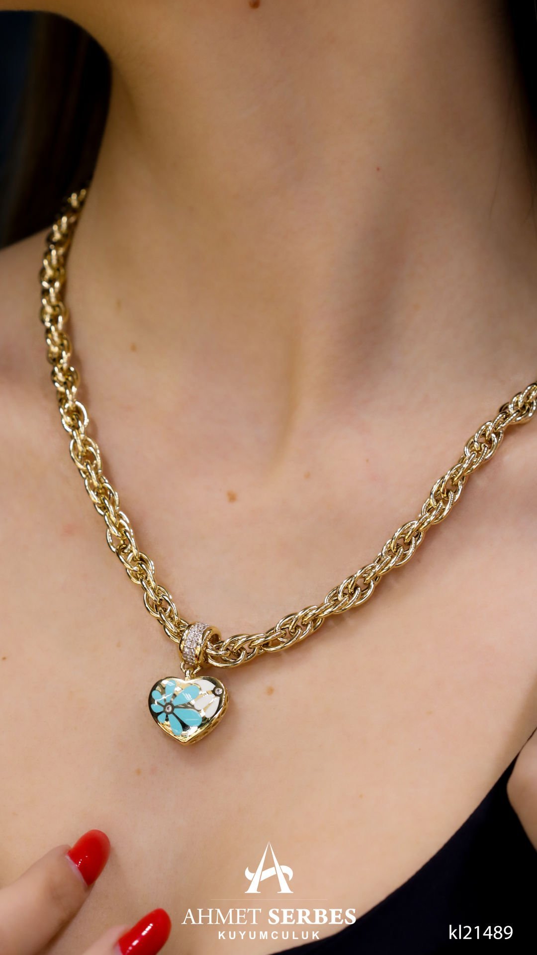 Cetaş Eterna Taşlı Kolye