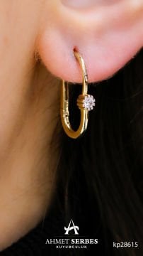 Tek Taşlı Ataç Küpe