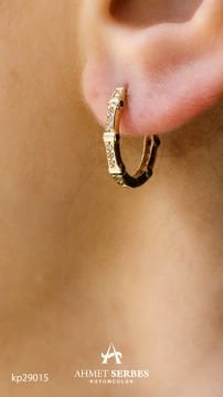 Taşlı Altın Serenay Küpe