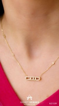 Taşlı Messika Model Kolye