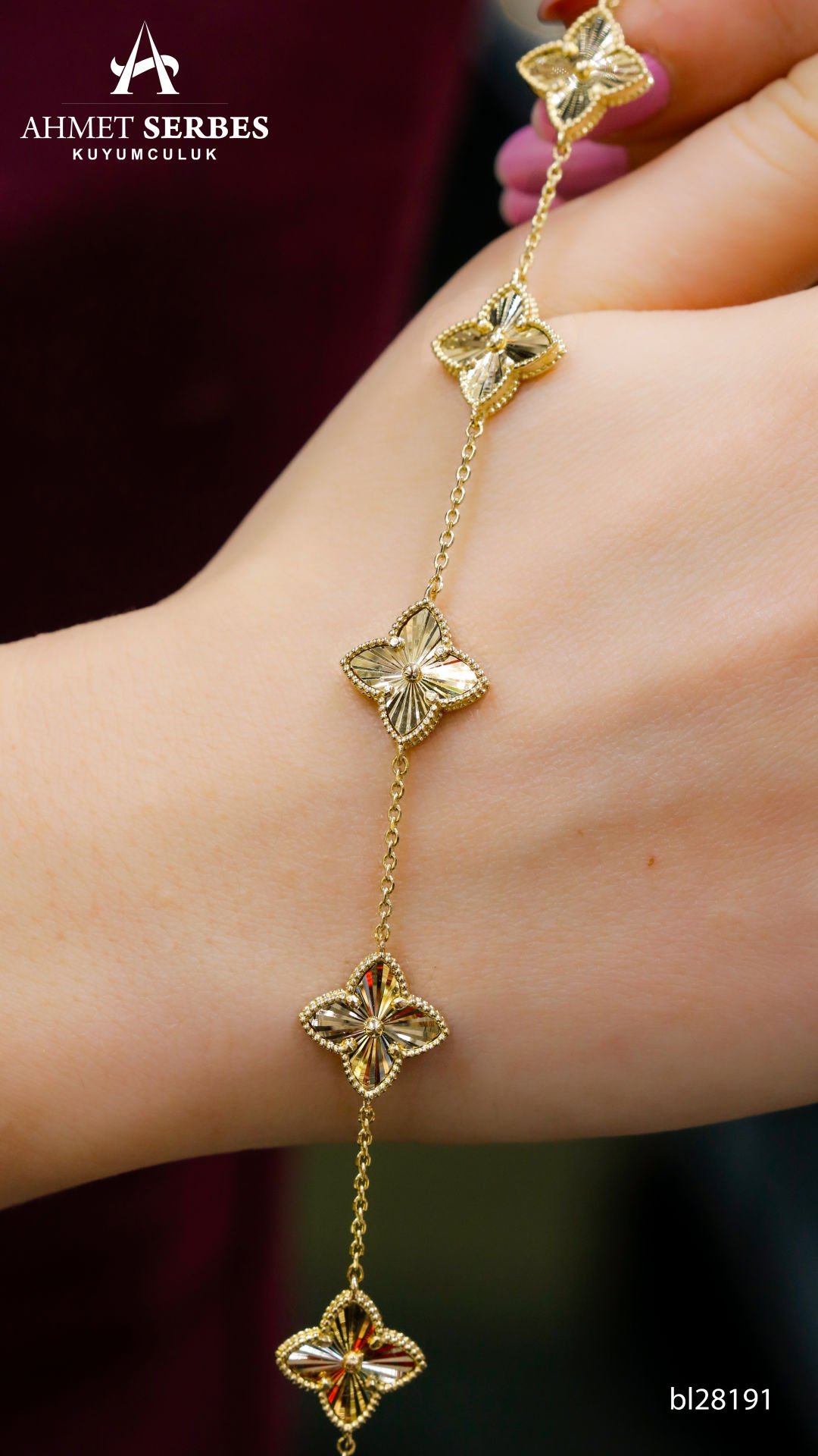 5'li Altın Yonca Bileklik