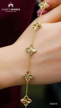 5'li Altın Yonca Bileklik