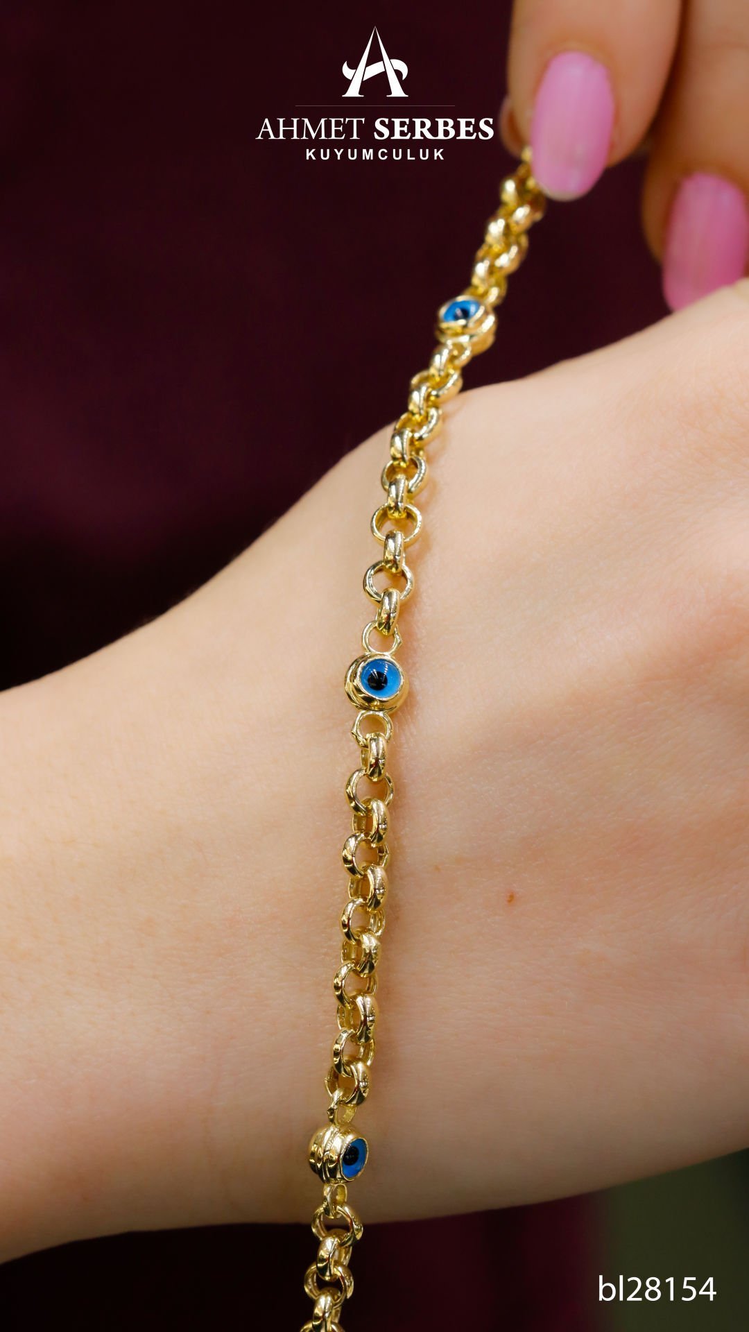 Camgözlü Altın Bileklik