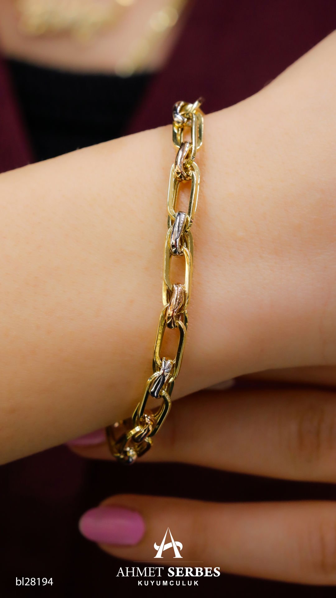 3 Renk Altın Ataç Bileklik