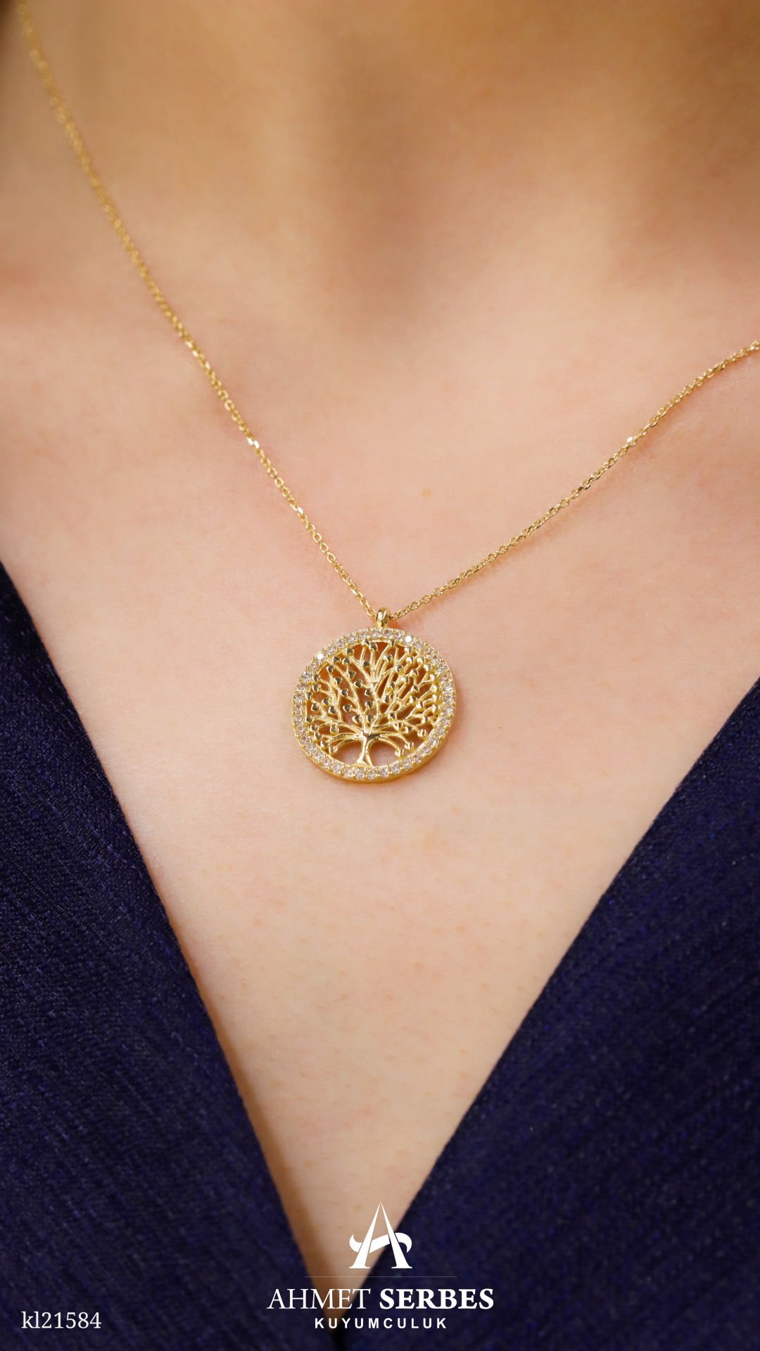 Yaşam Ağacı Altın Kolye