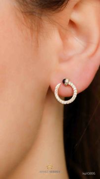 Yuvarlak Taşlı Halka Küpe