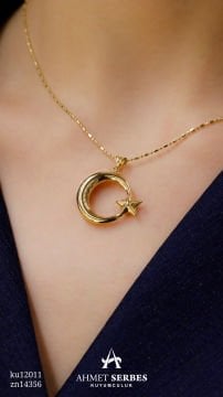 Ay Yıldız Altın Kolye