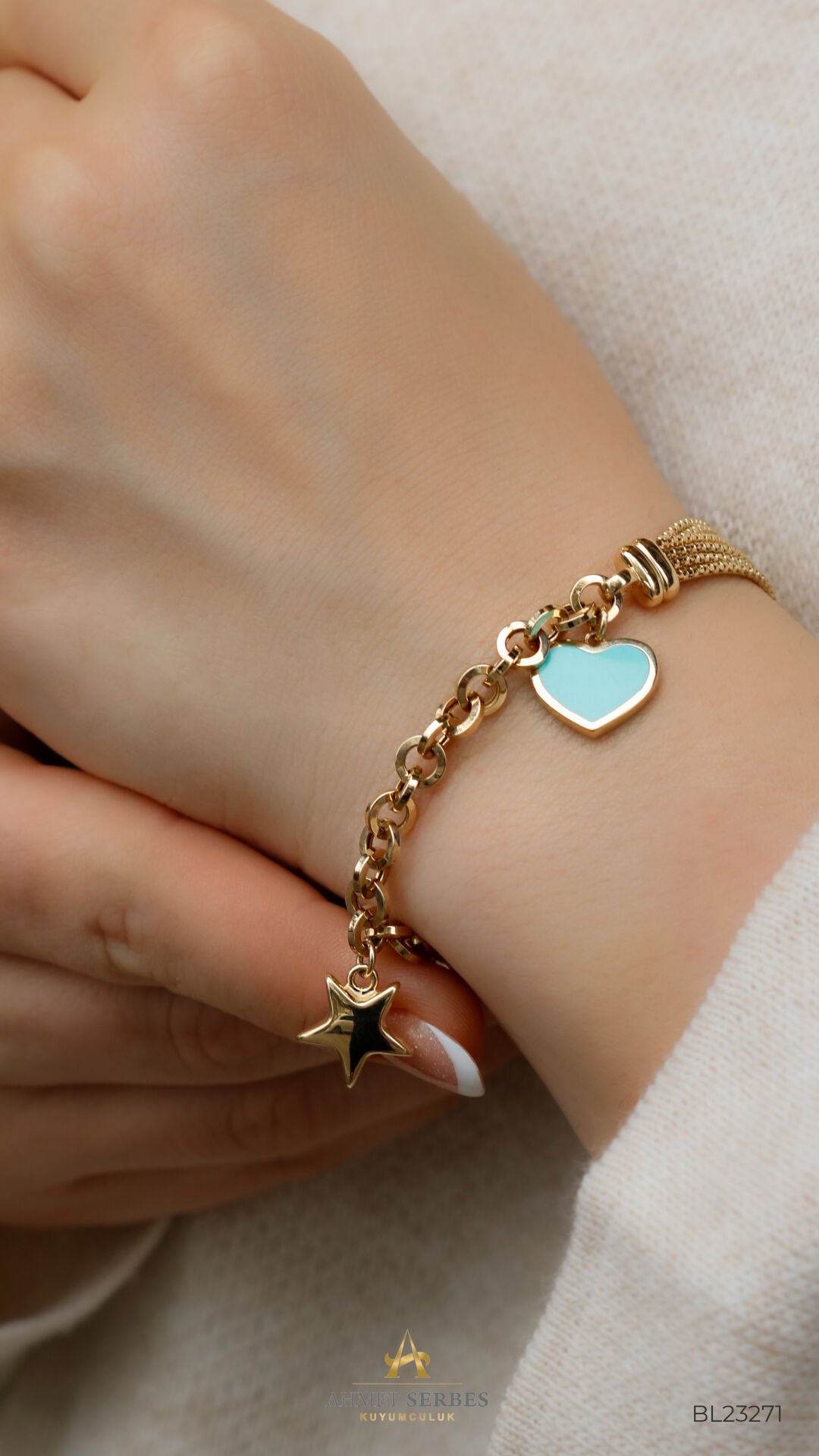 Cetaş Kalp Yıldız Bileklik