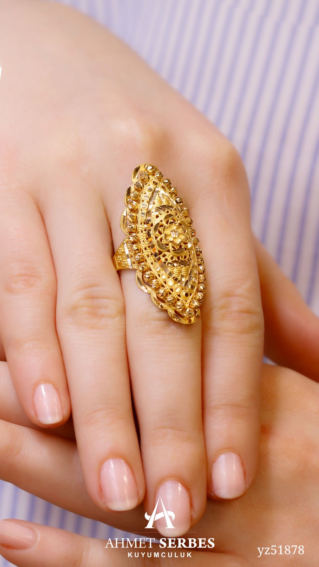 22 Ayar Altın Hint Yüzük