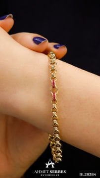 Cetaş Kırmızı Taşlı Doç Bileklik