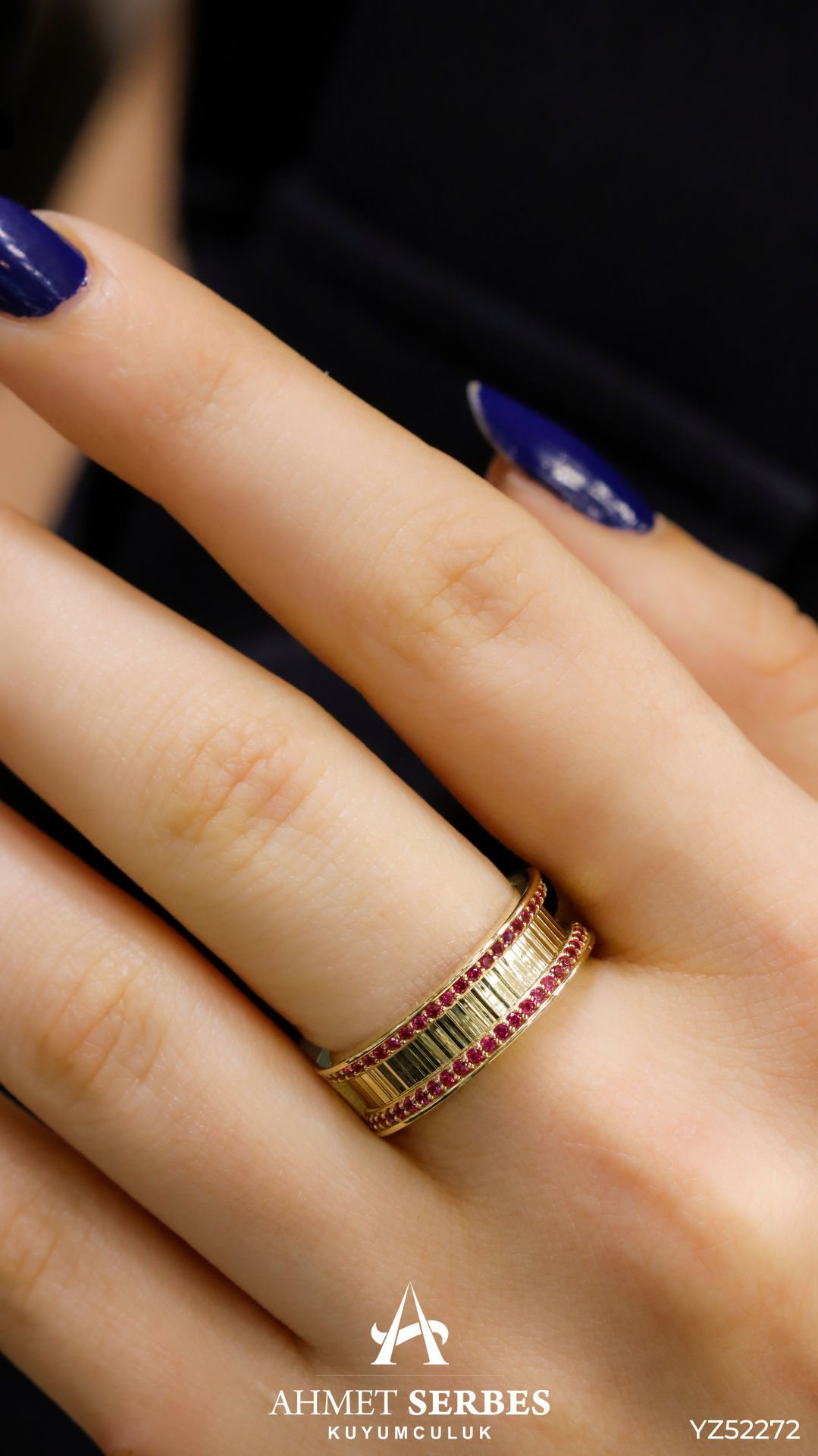 Cetaş Kırmızı Taşlı Eterna Yüzük