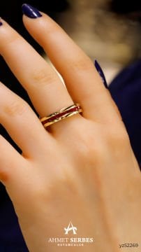 Cetaş Kırmızı Taşlı Eterna Yüzük