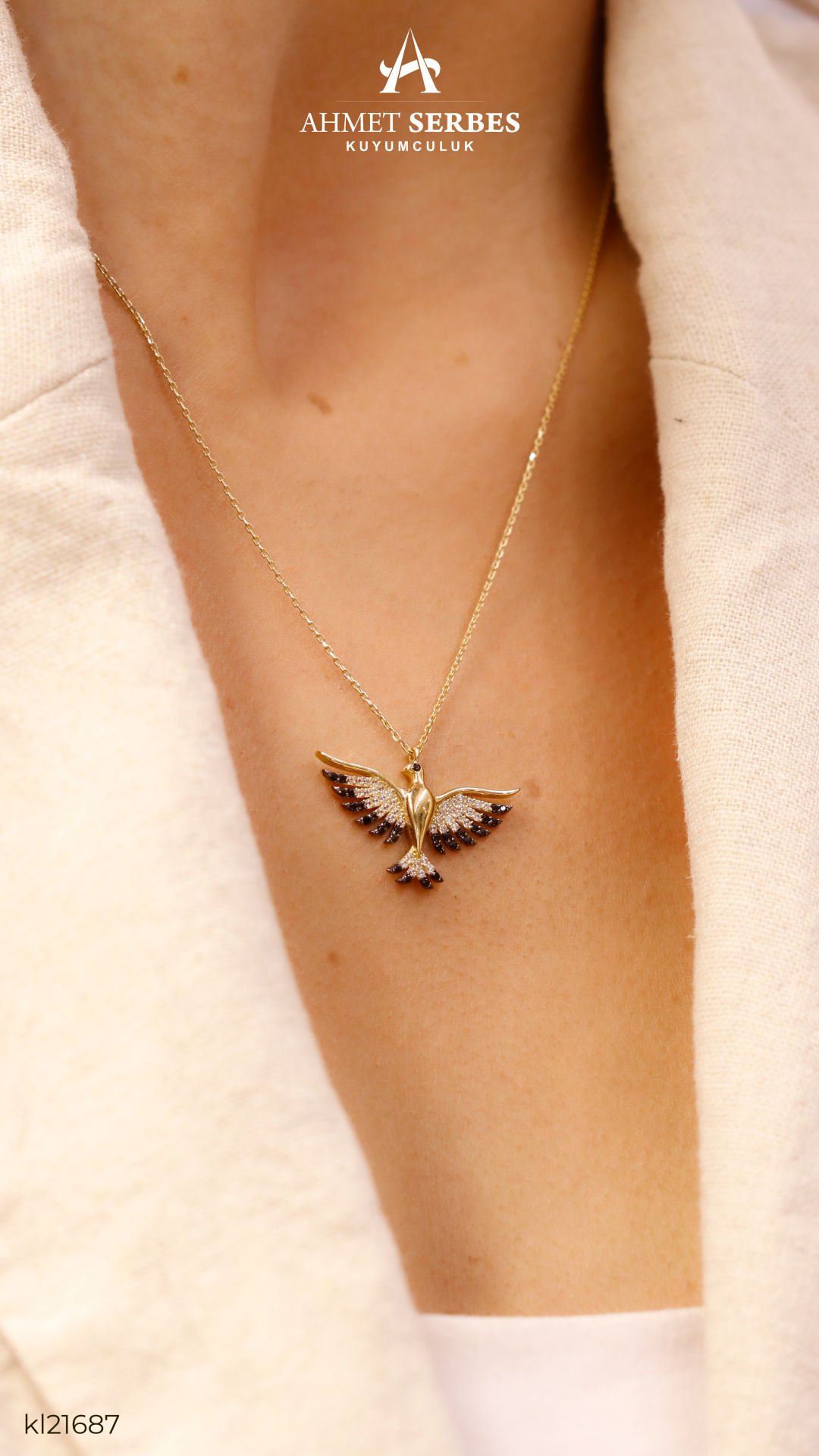 Anka Kuşu Altın Kolye