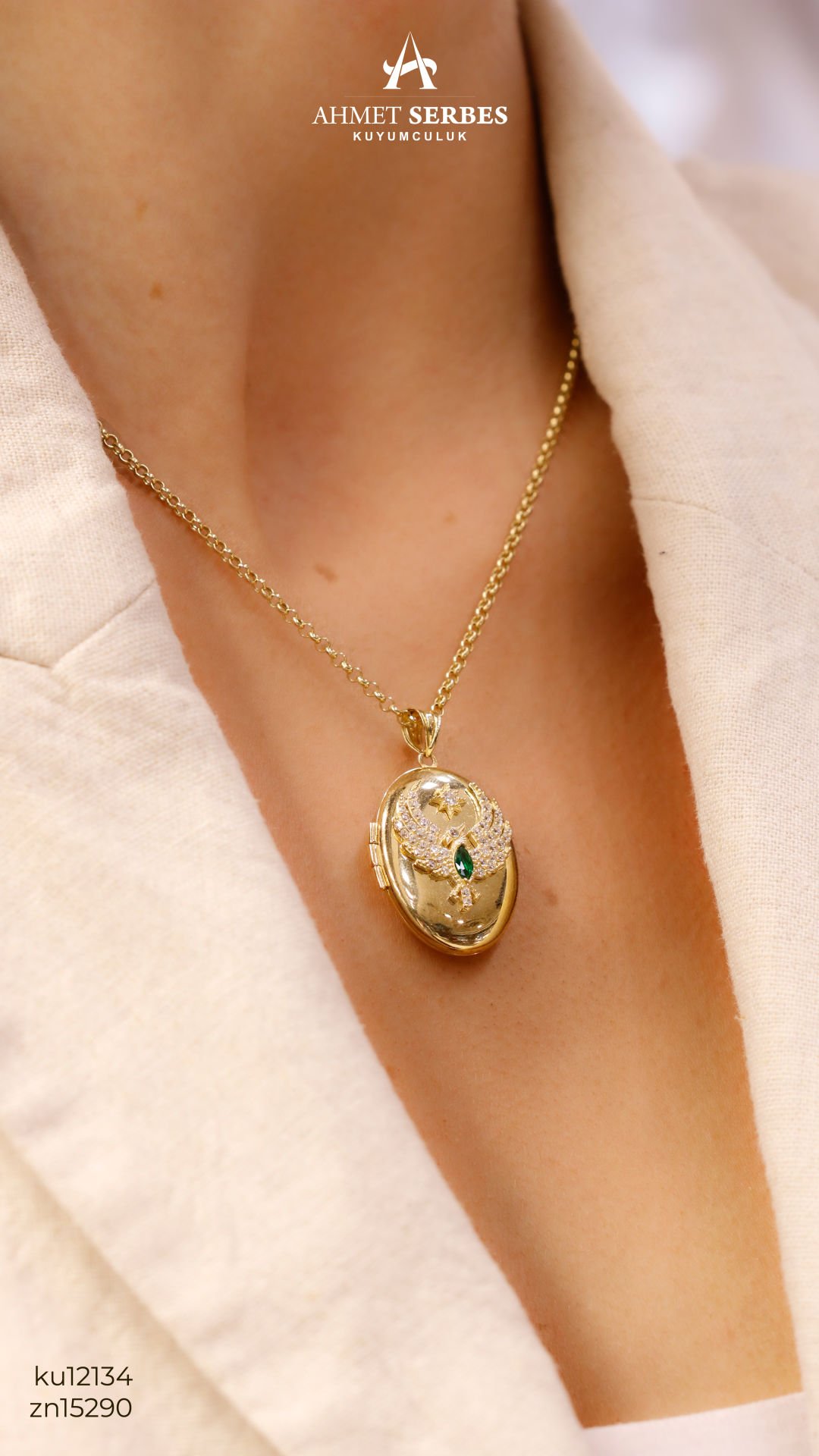 Anka Kuşu Madalyon Kolye