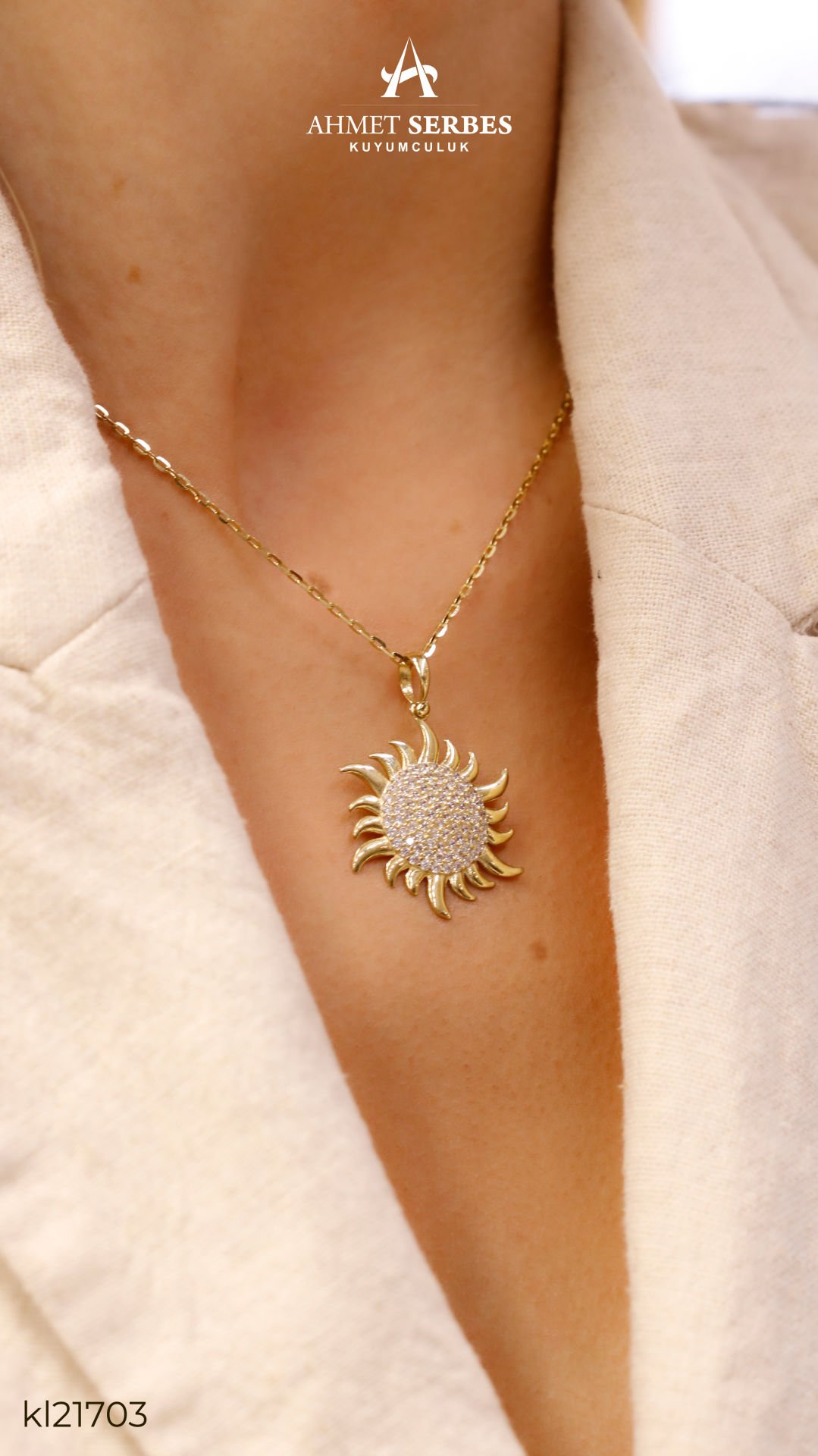 Güneş Altın Kolye