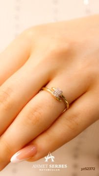 Minimal Kare Altın Yüzük