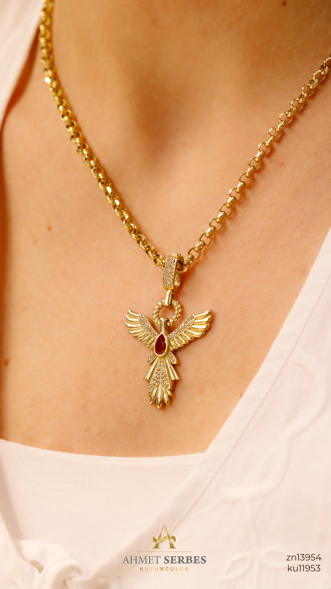 Anka Kuşu Altın Kolye