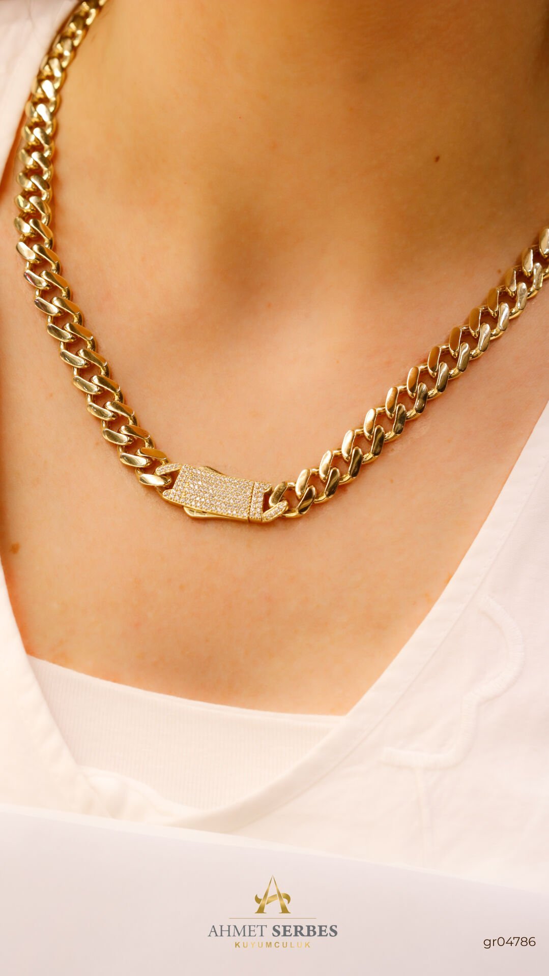 Taşlı Gurmet Altın Kolye