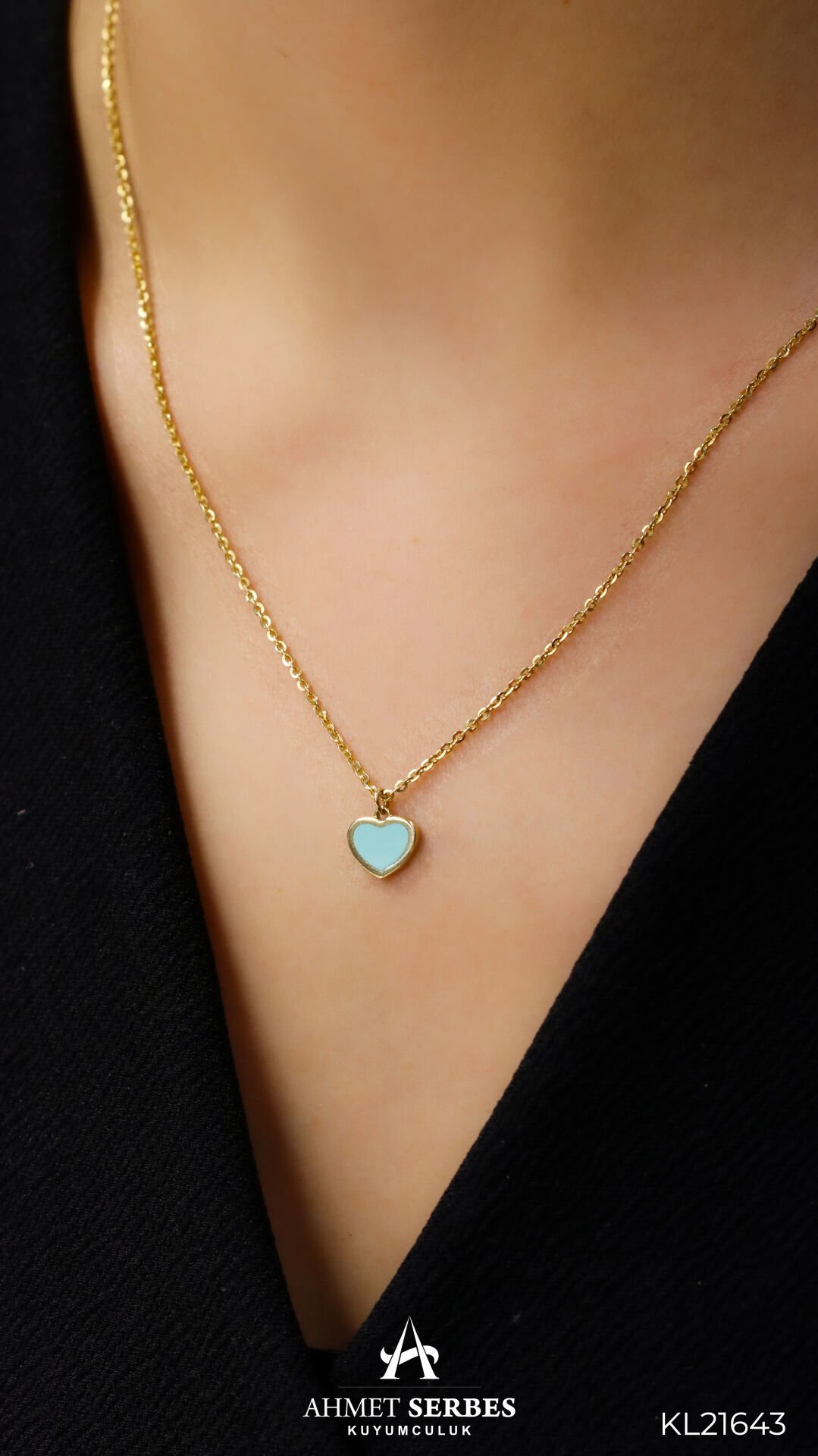 Cetaş Mineli Kalp Kolye