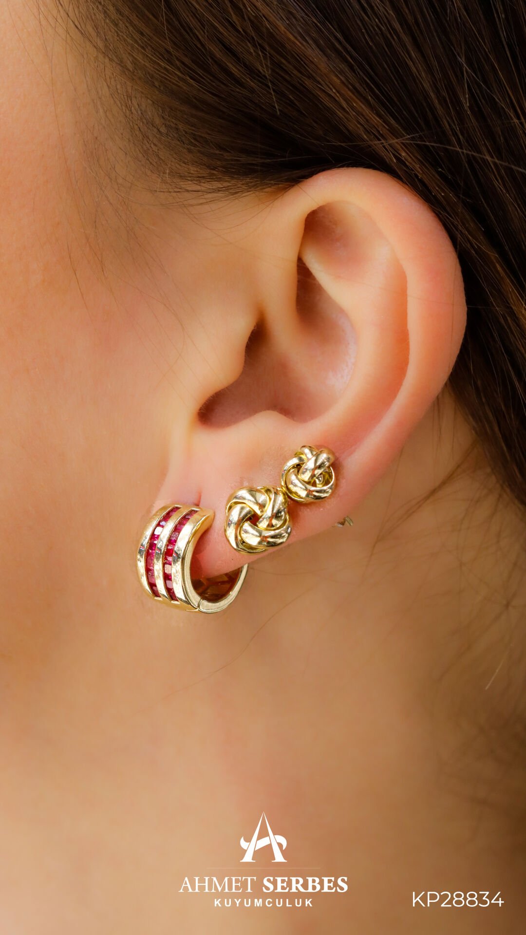 Cetaş Eterna Taşlı Küpe