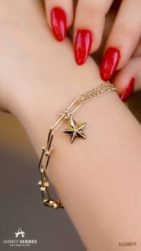 Yıldız Charmlı Altın Bileklik