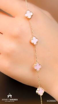 Toz Pembe Yonca Bileklik