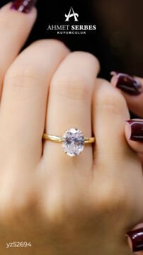 Oval Tektaş Yüzük