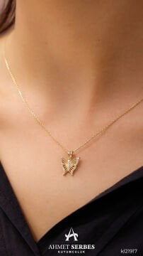 Taşlı Kelebek Kolye